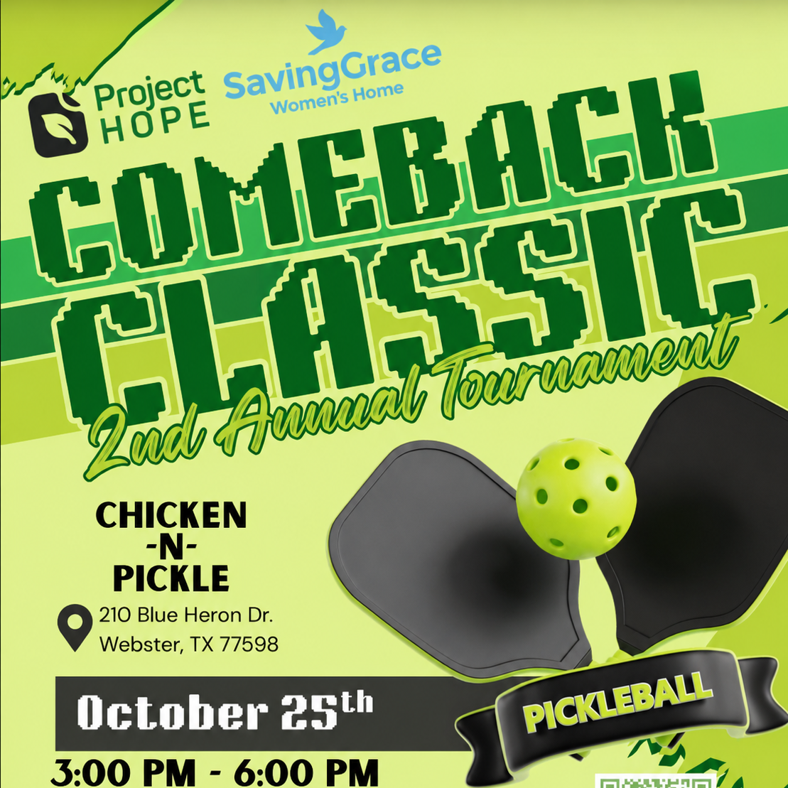 Project Hope and Saving Grace Texas: 2nd annual Pickleball Tournament - logo